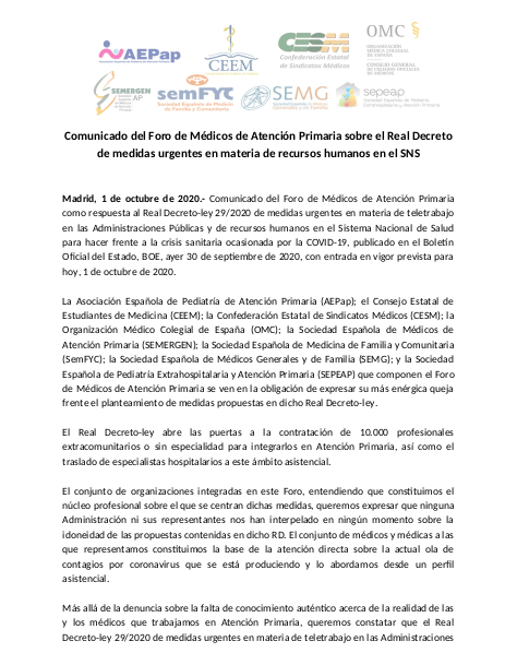 Comunicado Foro AP Contrataciones